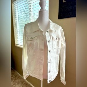 NYDJ White Denim Jacket, M, NEW WITH TAGS